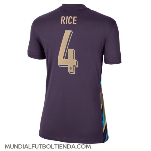 Camiseta Inglaterra Declan Rice #4 Segunda Equipación Replica Eurocopa 2024 para mujer mangas cortas